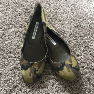 Authentic Manolo Blahnik Camo Flats